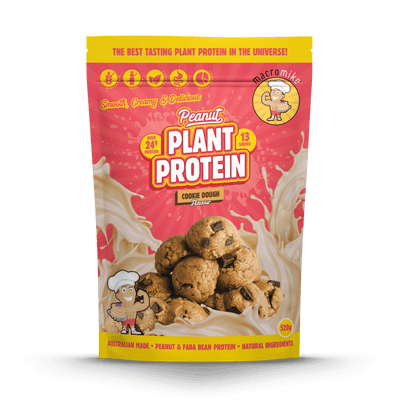 Macro Mike Peanut Plant Protein Cookie Dough 520g protein powder, front, NZ Supps