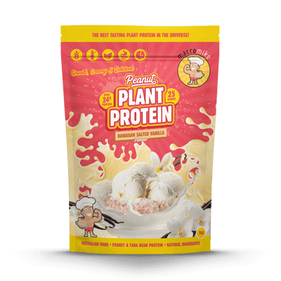 Macro Mike Peanut Plant Protein Hawaiian Salted Vanilla 1kg protein powder, front, NZ Supps
