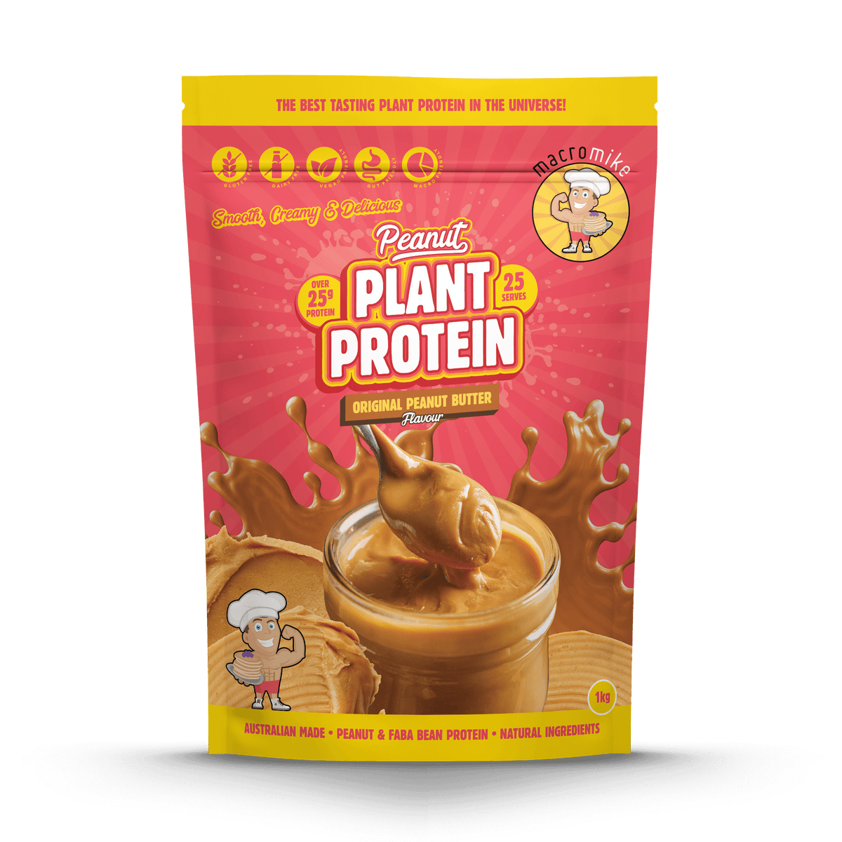 Macro Mike Peanut Plant Protein Original Peanut Butter 1kg front