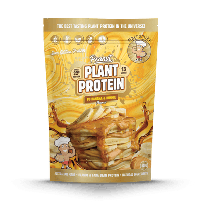 Macro Mike Luxe Peanut Plant Protein PB Banana Hunnie 520g protein powder, front, NZ Supps