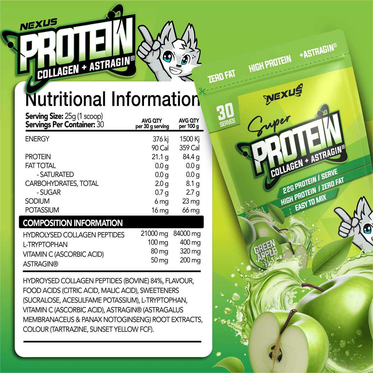 Nexus Super Protein, Green Apple