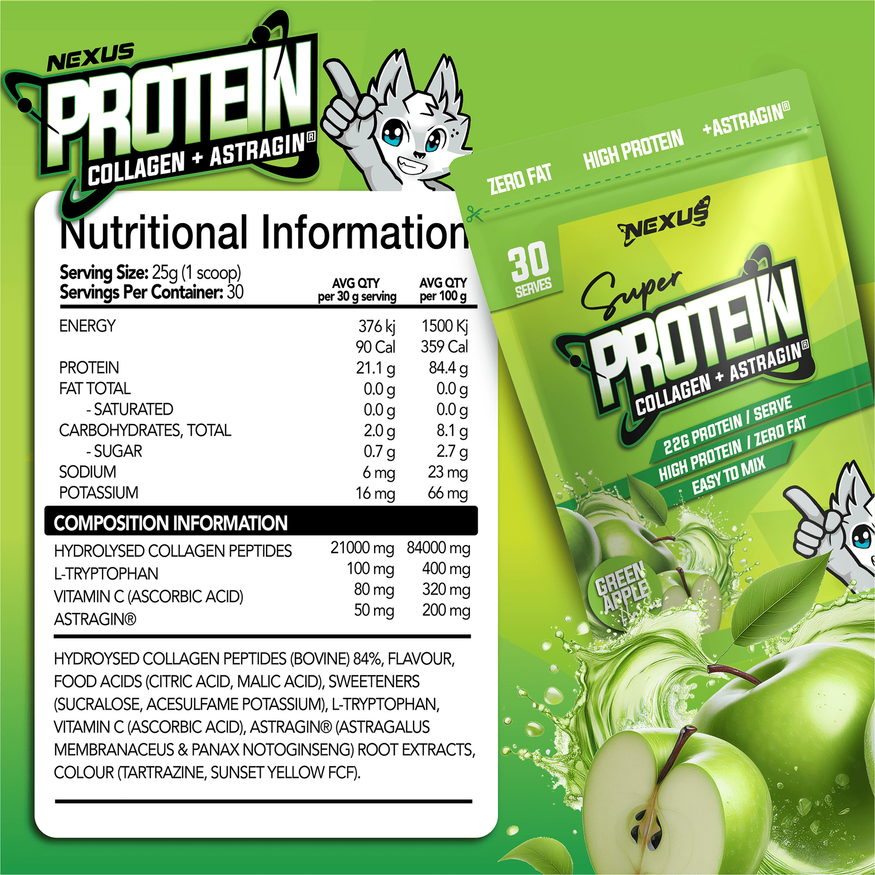 Nexus Super Protein, Green Apple