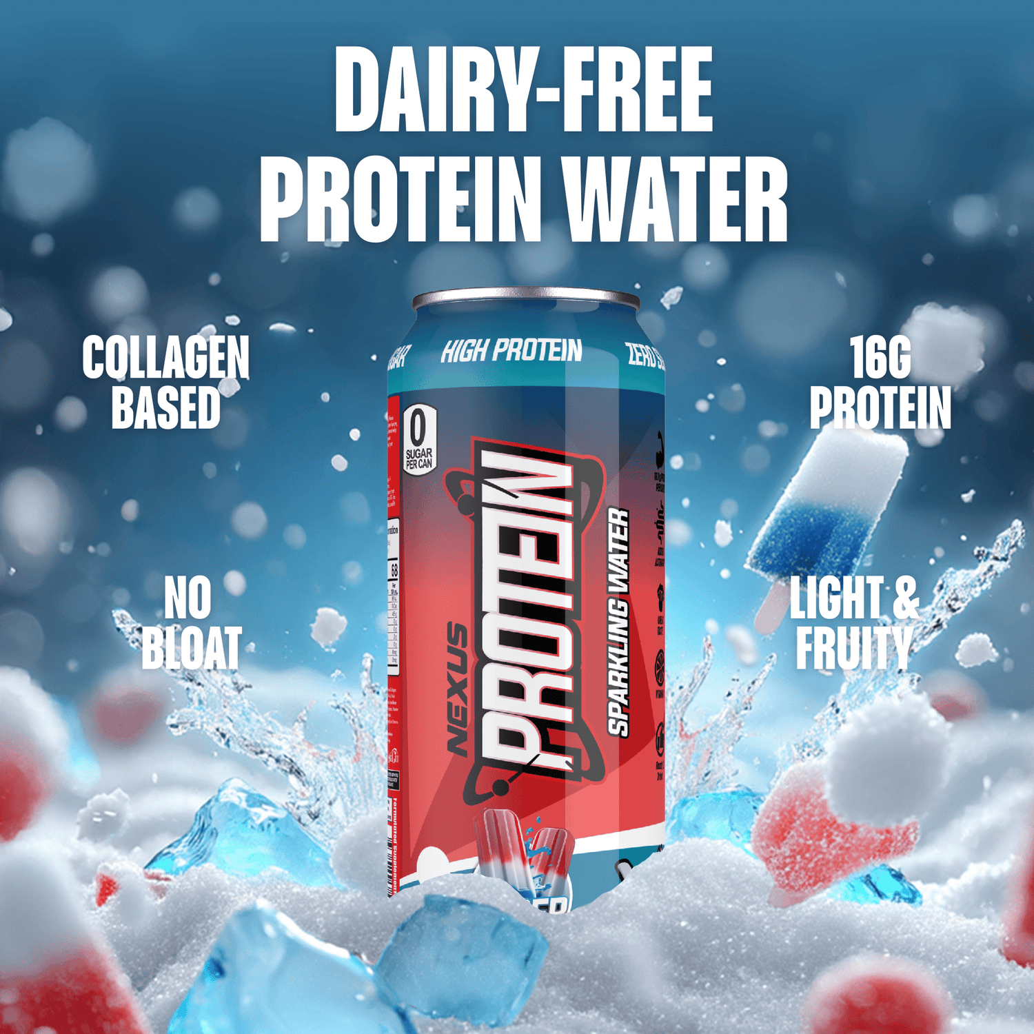 Nexus Super Protein Sparkling Water, Super Icy Pop New