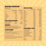 Macro Mike Luxe Almond Protein Caramelised White Chocolate supplement facts and nutrition panel