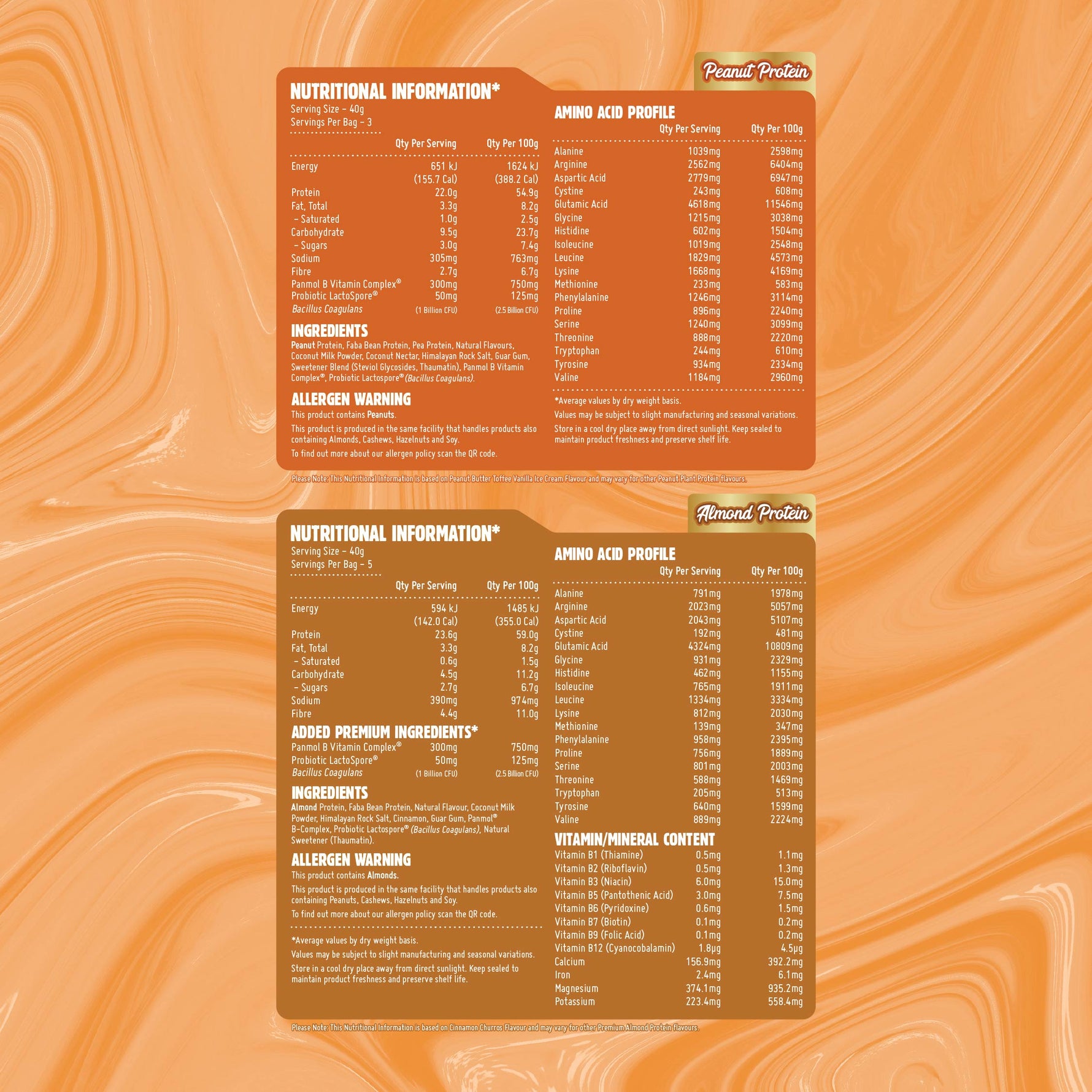 Macro Mike Luxe Plant Protein Sample Pack supplement facts and nutrition panel
