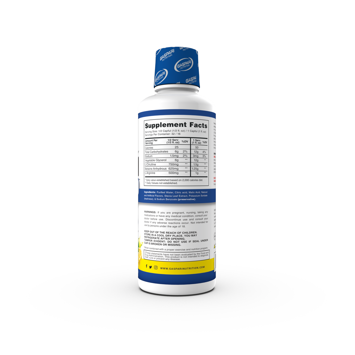 Gaspari Proven Pump, Lemon Drop — side of pack