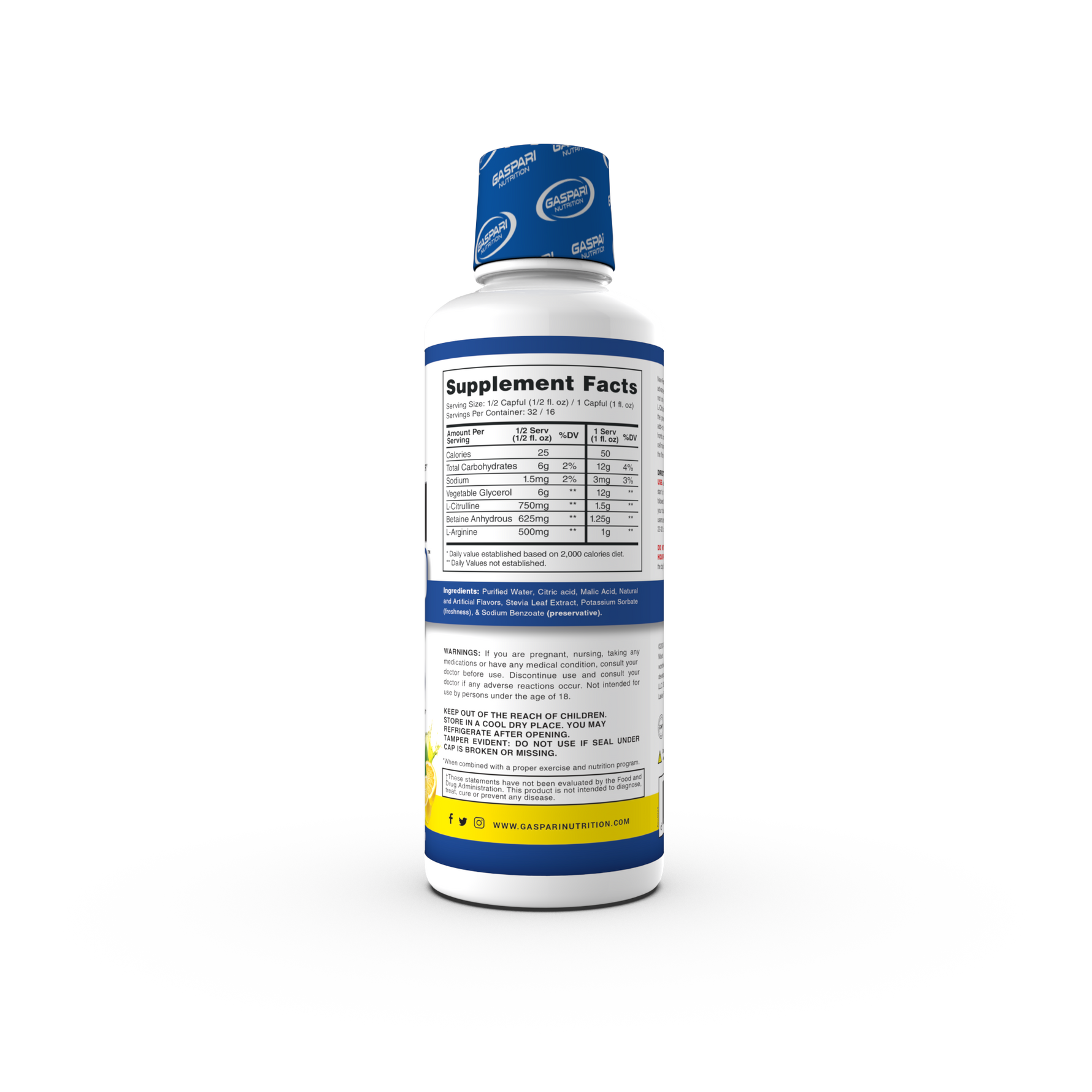 Gaspari Proven Pump, Lemon Drop — side of pack