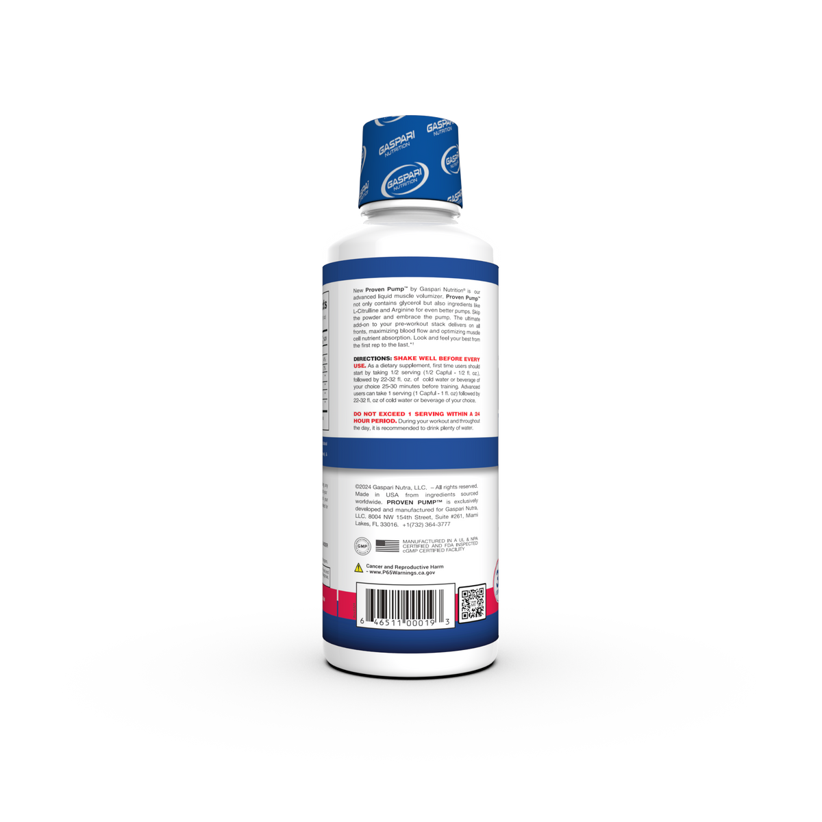 Gaspari Proven Pump, Mixed Berry — back of pack