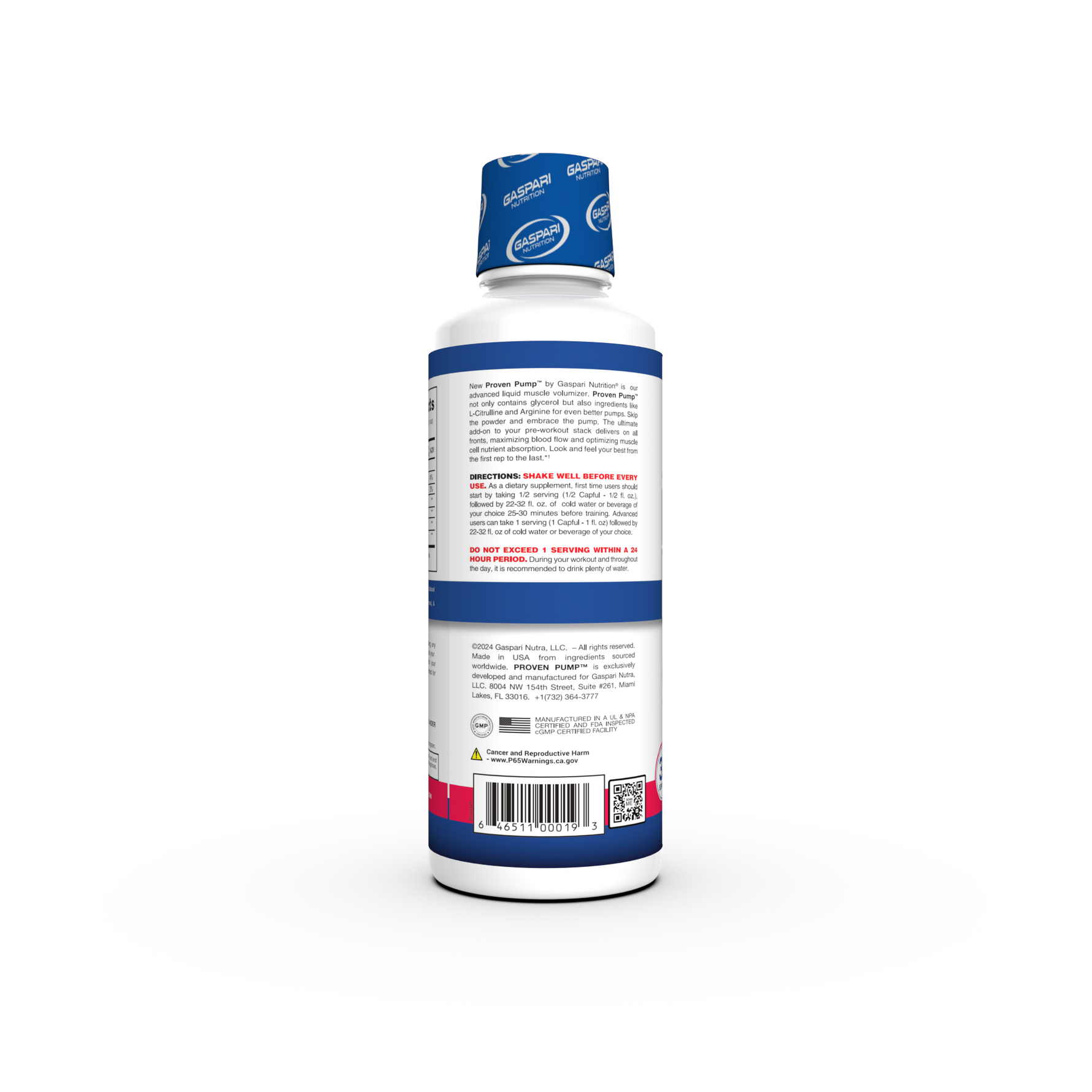 Gaspari Proven Pump, Mixed Berry — back of pack