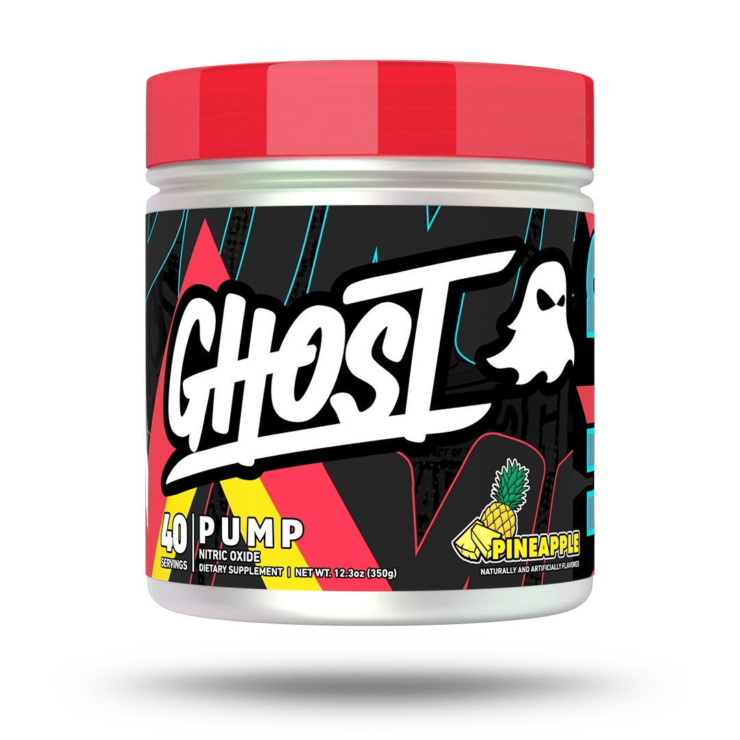 Ghost Pump Pineapple stim free pre-workout, front, 270g, NZ Supps