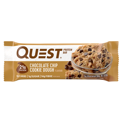 Quest Bar protein bar, Choc Chip Cookie Dough, 21g, NZ Supps