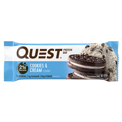 Quest Bar protein bar, Cookies N Cream, 21g, NZ Supps