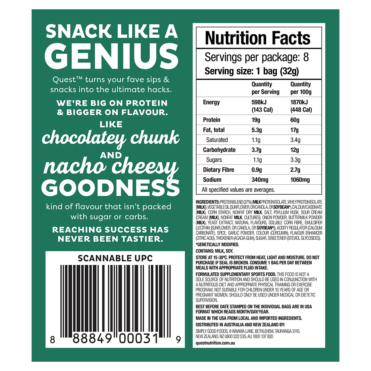 Quest Quest Protein Cravings back of pack