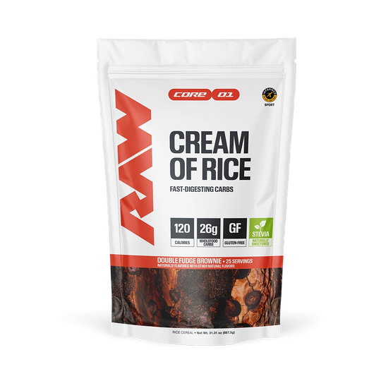 RAW Nutrition Cream of Rice, Double Fudge Brownie powder