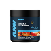 Raw Nutrition Essential Pre-Workout Sam Sulek Edition White Cherry front, 400g, NZ Supps