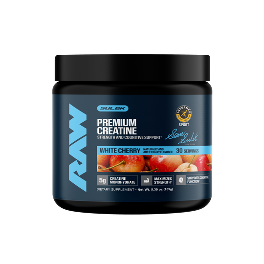 Raw Nutrition Premium Creatine Sam Sulek Edition White Cherry front