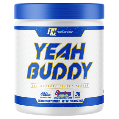 Ronnie Coleman Yeah Buddy pre-workout, Straw Lemonade powder, 270g, NZ Supps