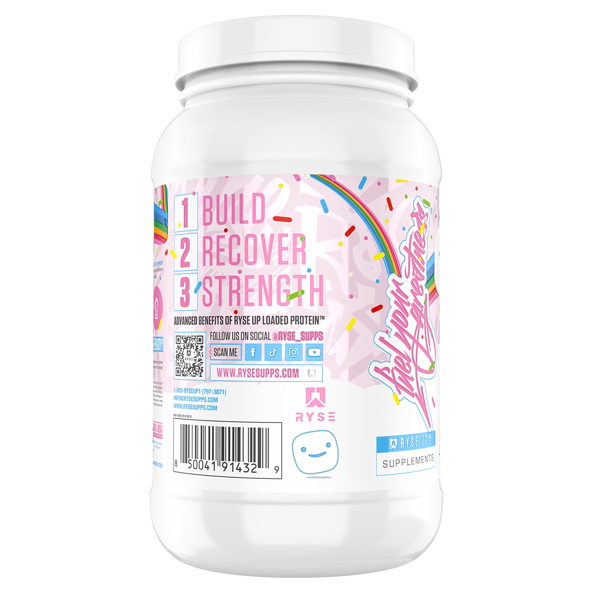 Ryse Loaded Protein Jet Puffed Birthday Cake side of pack