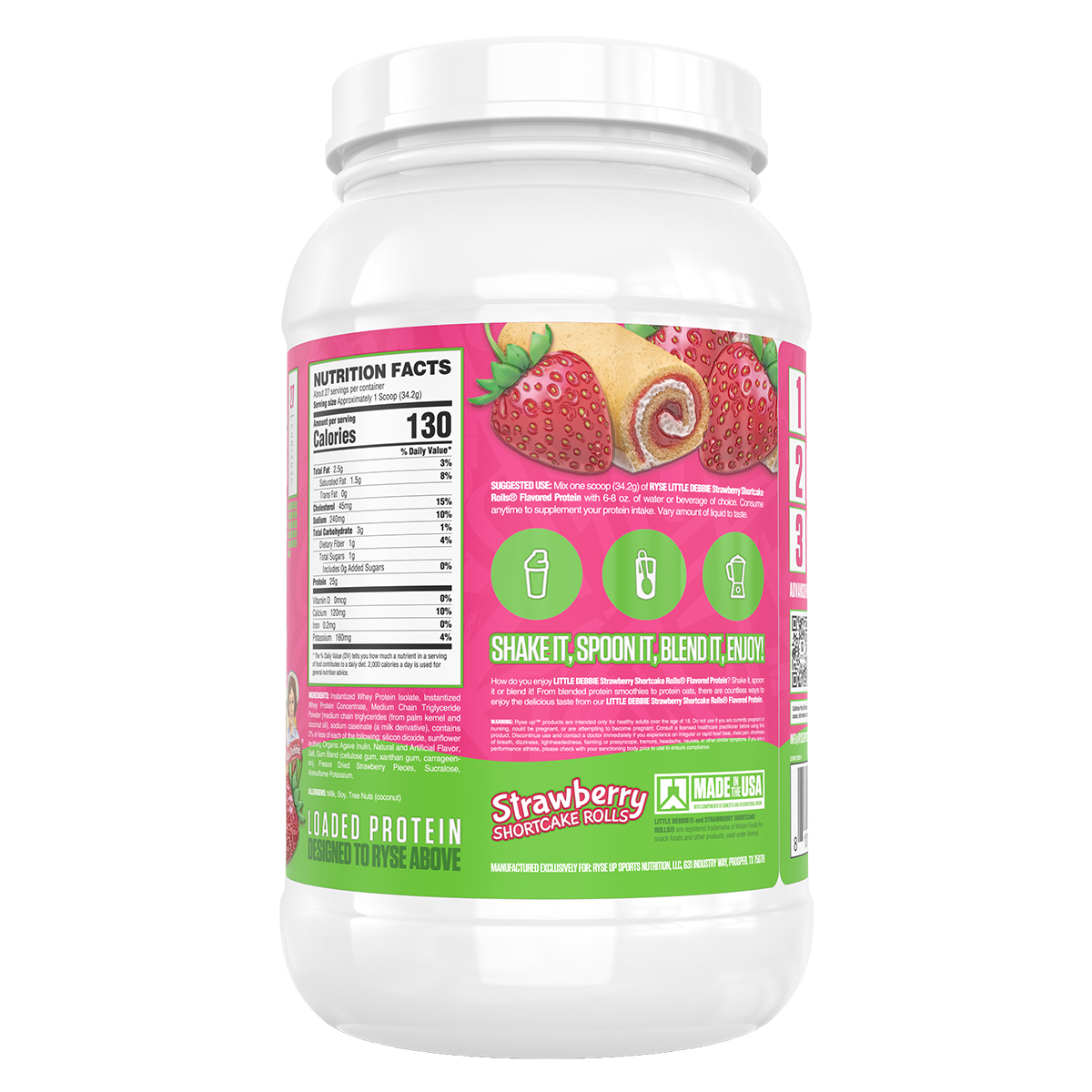 Ryse Ryse Loaded Protein strw shrtcke roll back of pack