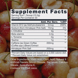 Raw Nutrition Essential Pre-Workout White Cherry supplement facts and nutrition panel