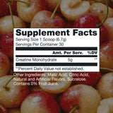 Raw Nutrition Premium Creatine White Cherry supplement facts and nutrition panel