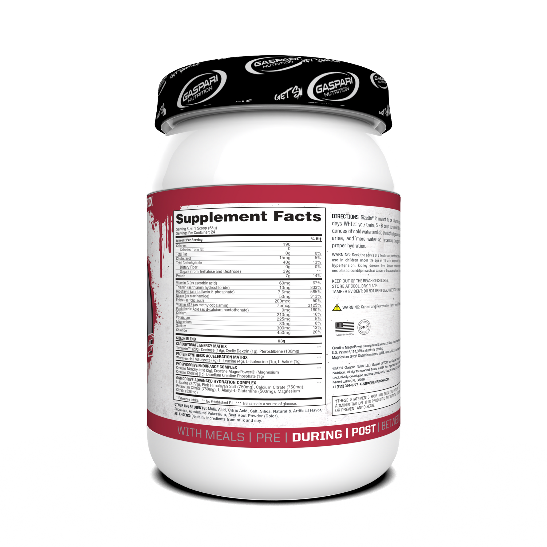 Gaspari Size On, Wild Berry Punch — side of pack