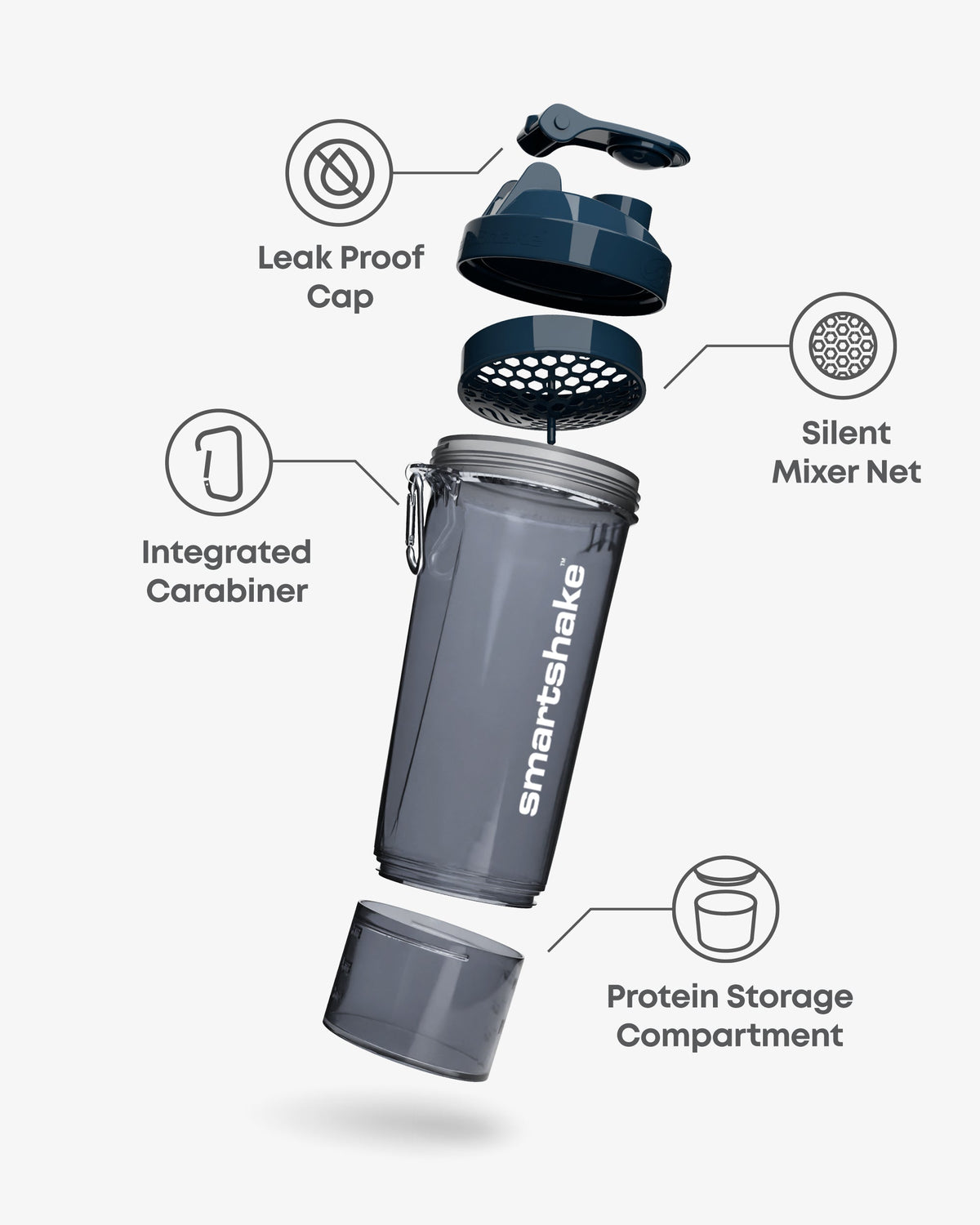 SmartShake Smart Shake Slim Stormy Grey nutrition panel