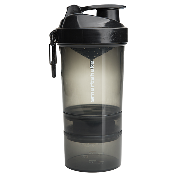SmartShake Original2Go shaker bottle, Gunsmoke Black powder, NZ Supps