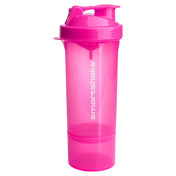 SmartShake Smart Shake Slim shaker bottle, Pink, NZ Supps