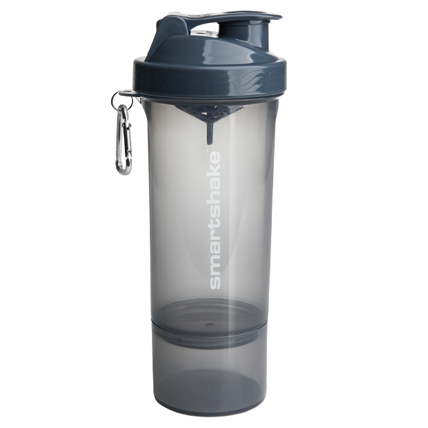SmartShake Smart Shake Slim shaker bottle, Stormy Grey powder, NZ Supps