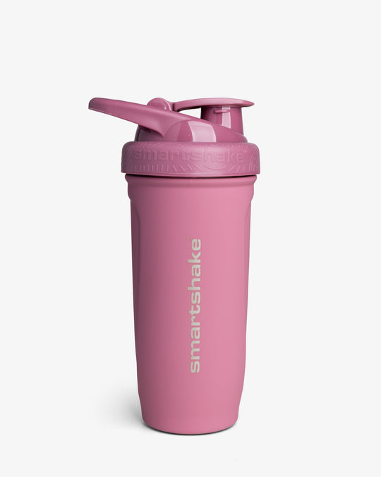 SmartShake Reforce Stainless Steel Deep Rose shaker bottle, NZ Supps