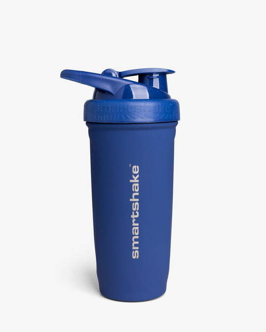 SmartShake Reforce Stainless Steel Navy Blue shaker bottle, NZ Supps