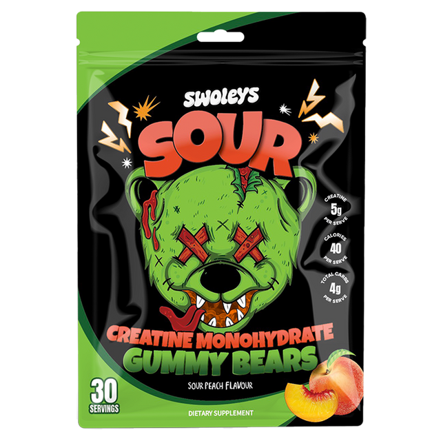 Swoleys Sour Creatine Gummy Bears, Peach