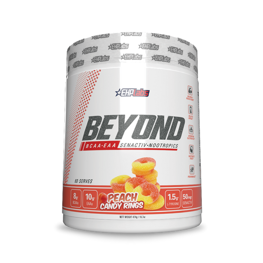 EHPlabs Beyond BCAA+EAA Peach Candy Rings front