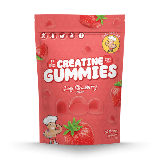 Macro Mike Creatine Gummies Juicy Strawberry 540g front