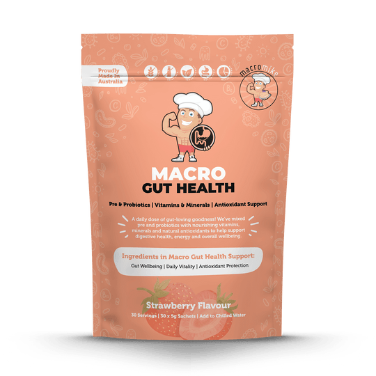 Macro Mike Macro Gut Health Strawberry 30 x 5g front