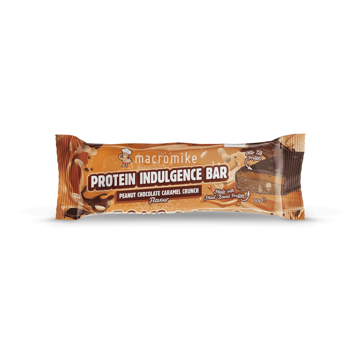 Macro Mike Protein Indulgence Bar Peanut Choc Caramel Crunch front pack