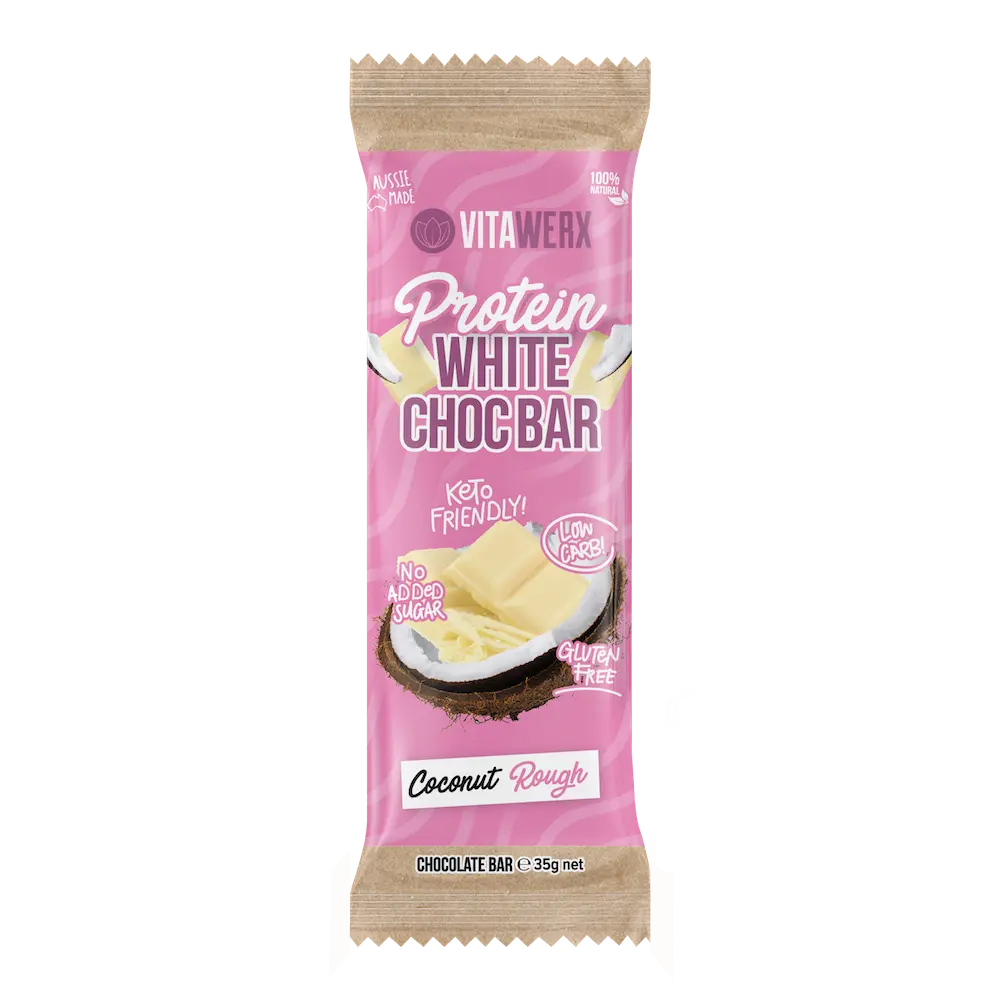 Vitawerx White Choc Coconut Rough bar 35g packaging