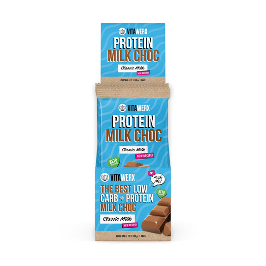vitawerx milk choc bar 12 x 100g classic milk choc