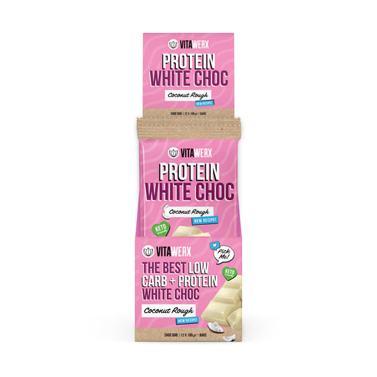 vitawerx white choc bar 12 x 100g coconut rough