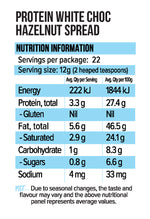 Vitawerx Protein Nut Spread White Choc supplement facts and nutrition panel