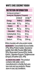 Vitawerx Bar Coconut Rough supplement facts and nutrition panel