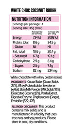 Vitawerx Bar Coconut Rough supplement facts and nutrition panel