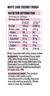 Vitawerx Bar Coconut Rough supplement facts and nutrition panel