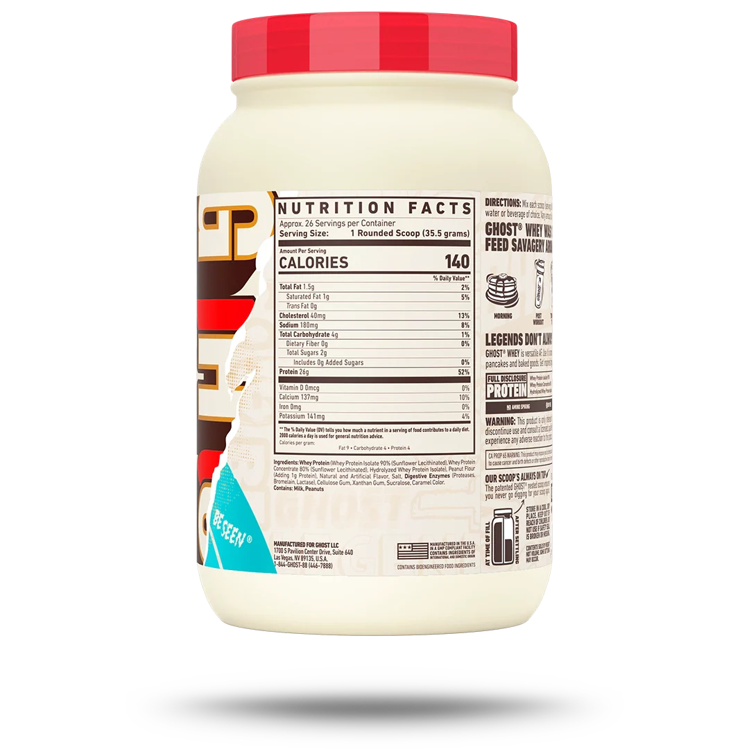 Ghost Whey Peanut Butter Cereal Milk back of pack