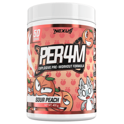 Nexus PER4M pre-workout, Peach powder, 400g, NZ Supps
