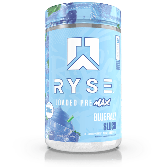 Ryse Loaded Pre Max, Blue Razz Slush powder