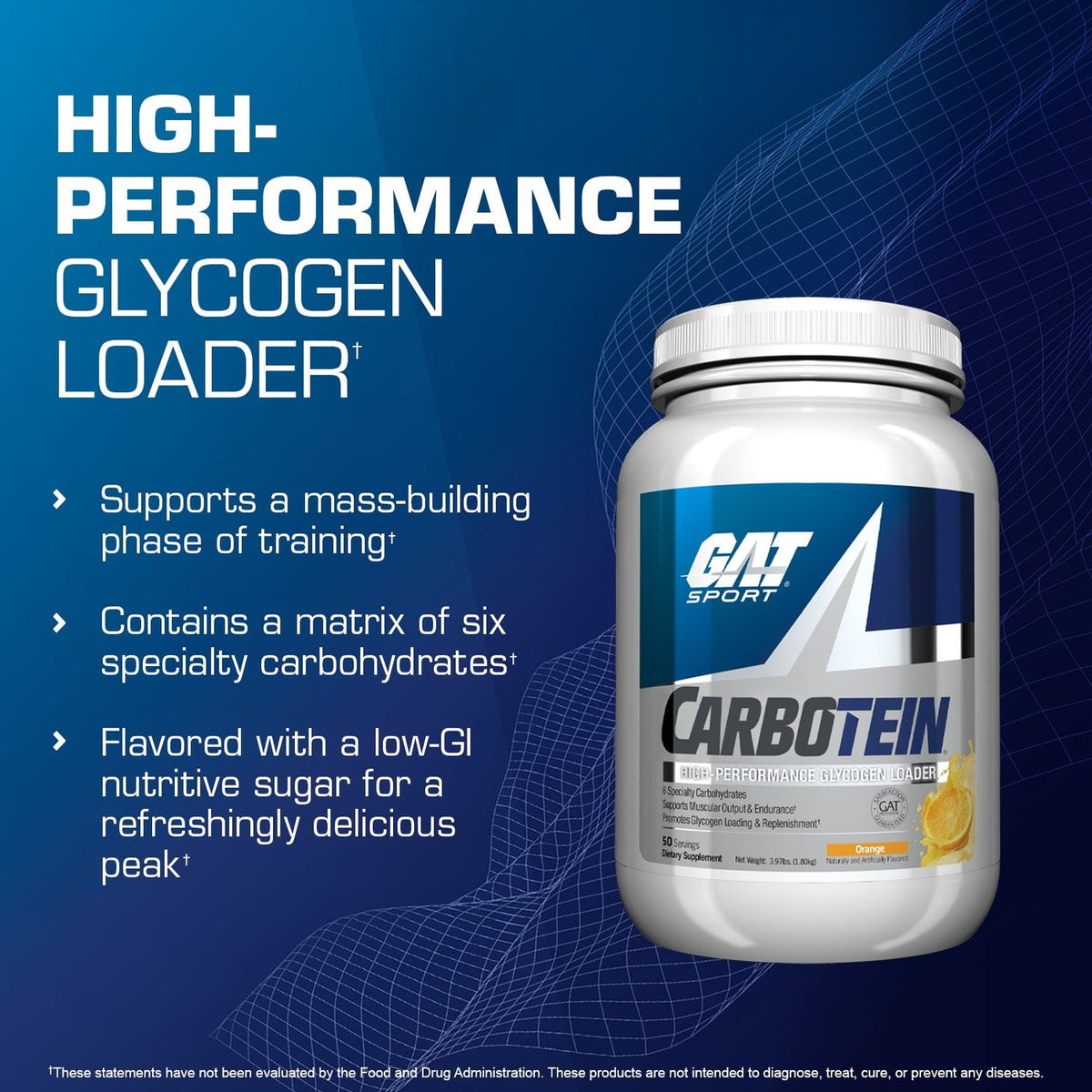 GAT Sport Carbotein Orange high-performance glycogen loader product overview