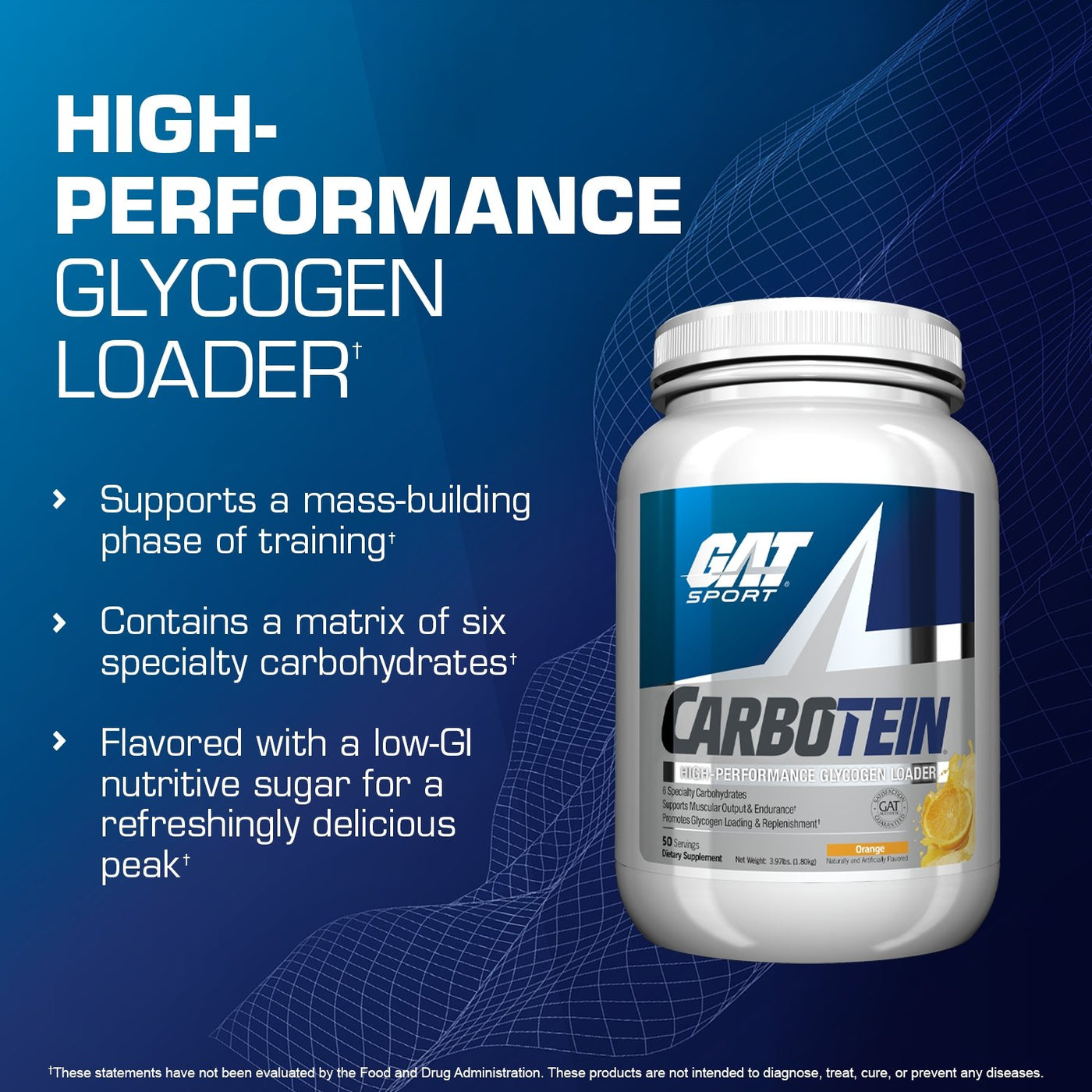 GAT Sport Carbotein Orange high-performance glycogen loader product overview