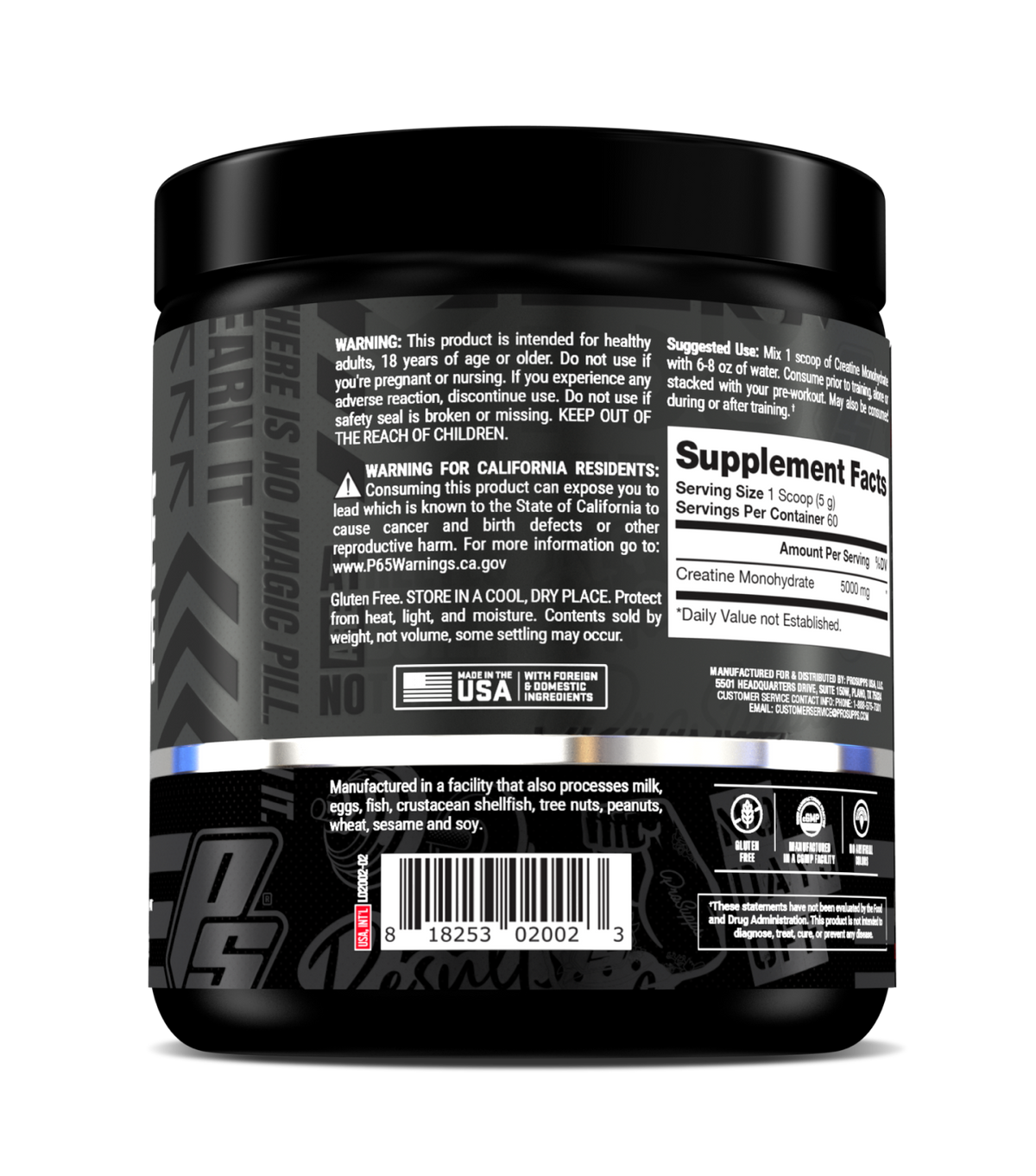 Performa Creatine — side of pack